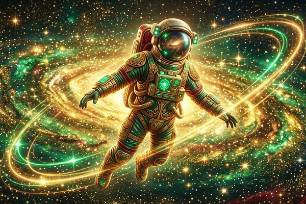 Jogo Spaceman com astronauta flutuando no espaço